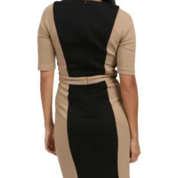 Trina Turk Black and Tan Colorblock Sheath Dress - Picture 14 of 14